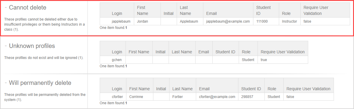 Roster cannot permanently delete On Roster Delete page, the Cannot delete table is highlighted.